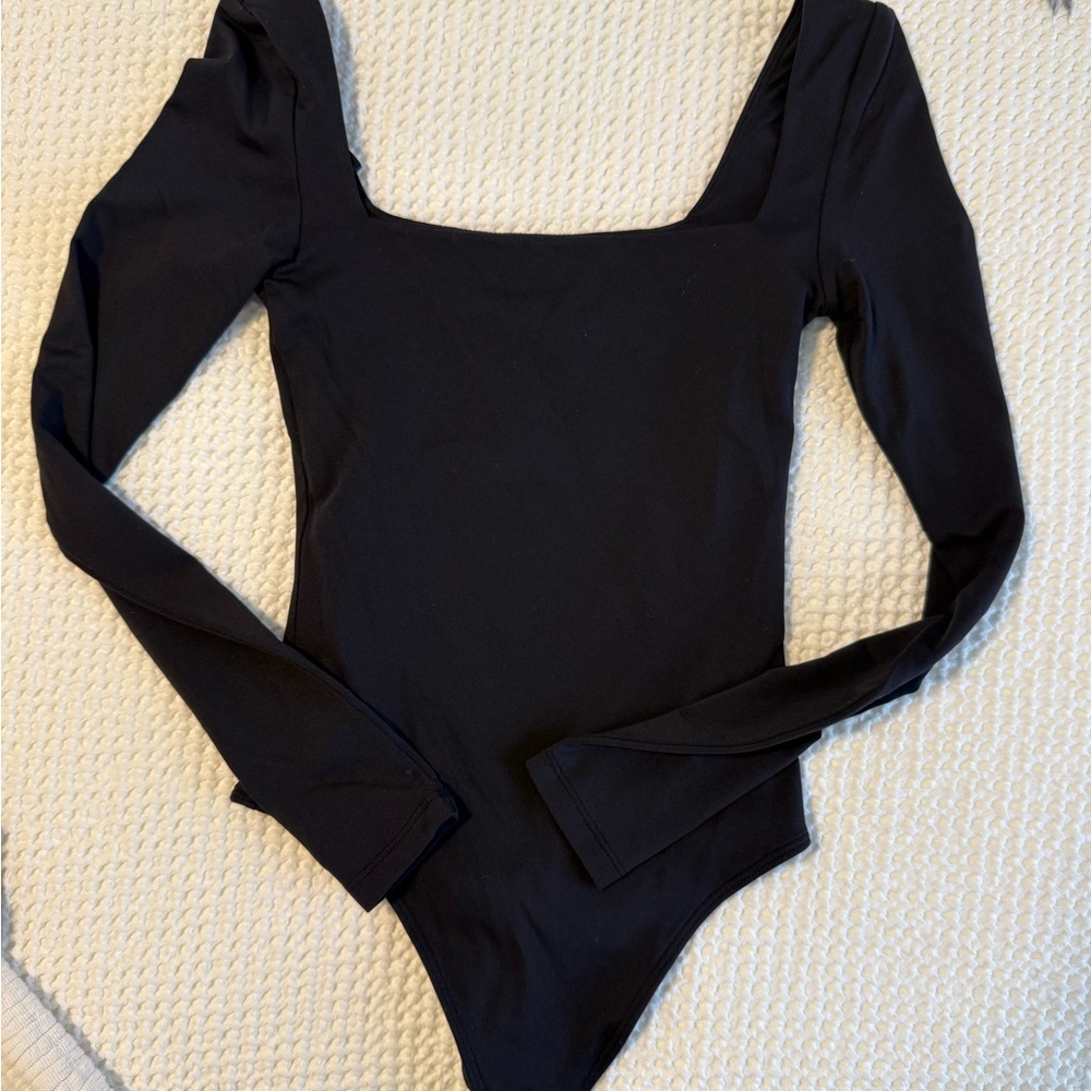Aritzia Black Long Sleeve Bodysuit